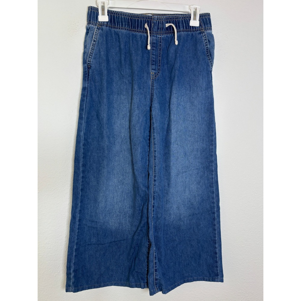 Old Navy Girls XL 14-16 High-Rise Baggy Jeans Wide Leg Blue Denim Pull On Pants